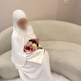 ABAYA BROCART BLANC